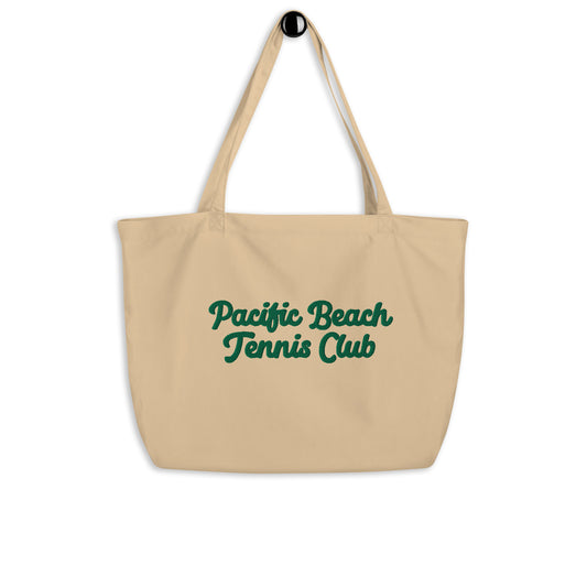 Embroidered PB Tennis Club Large Organic Tote Bag (tap for more colors)